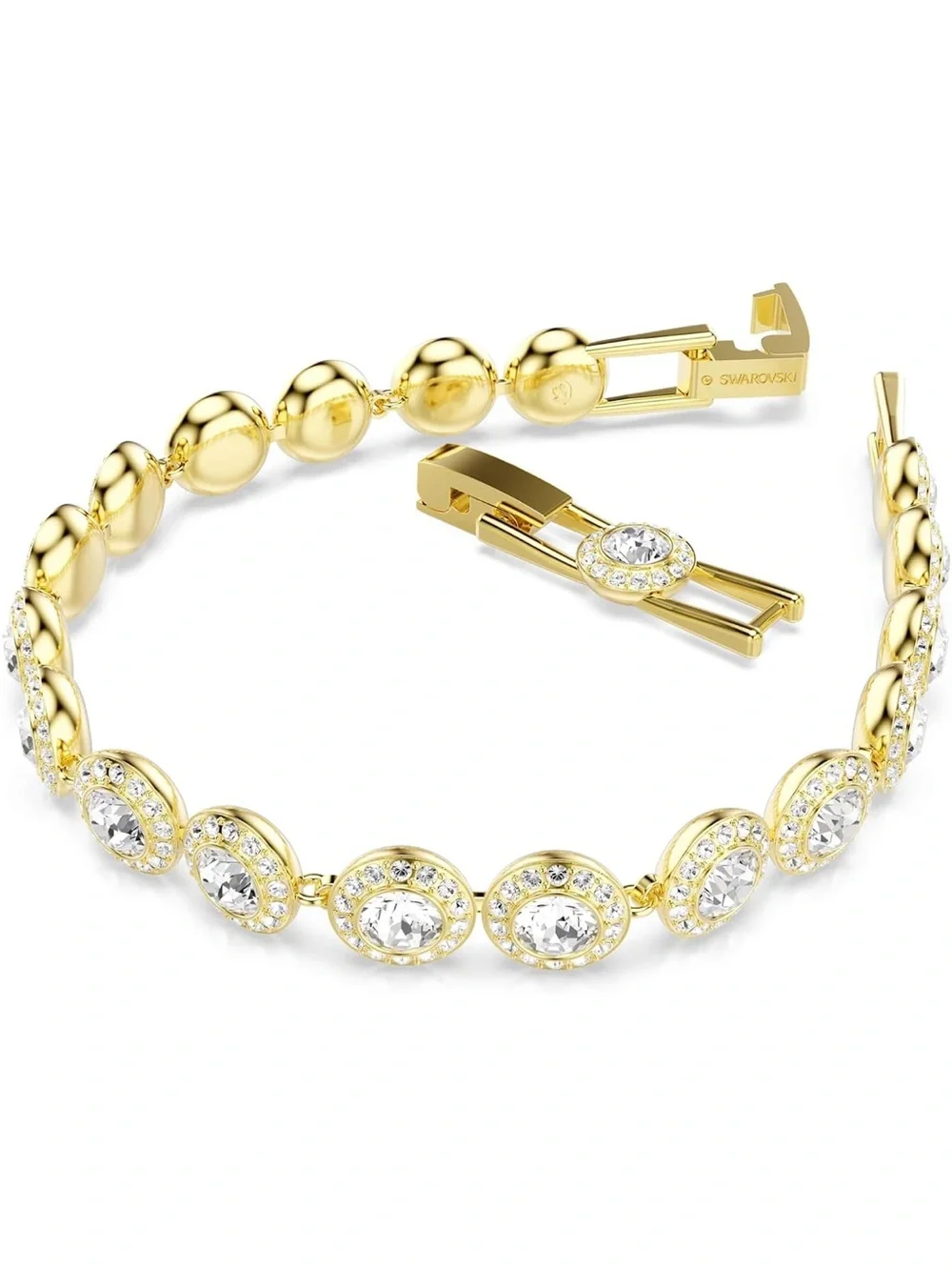 Swarovski Gold Crystal Un Angelic Necklace, Bracelet & Stud Earrings Set - New